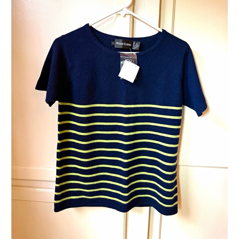 NWT William B Randall Cashmere Silk Striped Knit Top Women’s M
